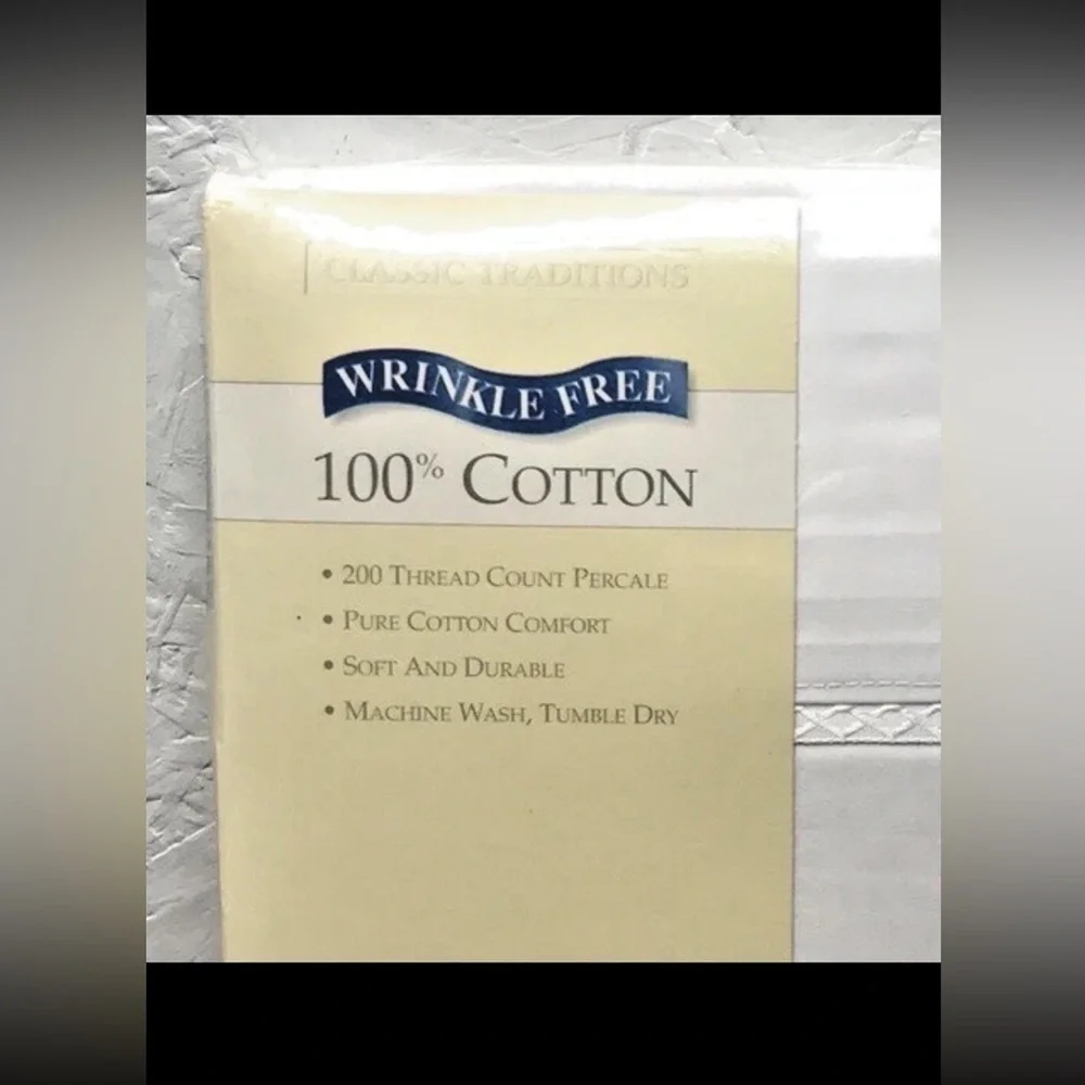 New Vintage USA J.C. Penney Classic Traditions Twin Flat Sheet 100% Cotton White